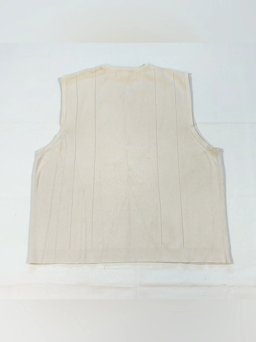 Vintage Banana Republic Men's Large V-Neck Sweater Vest 100% Cotton Preppy Beige
